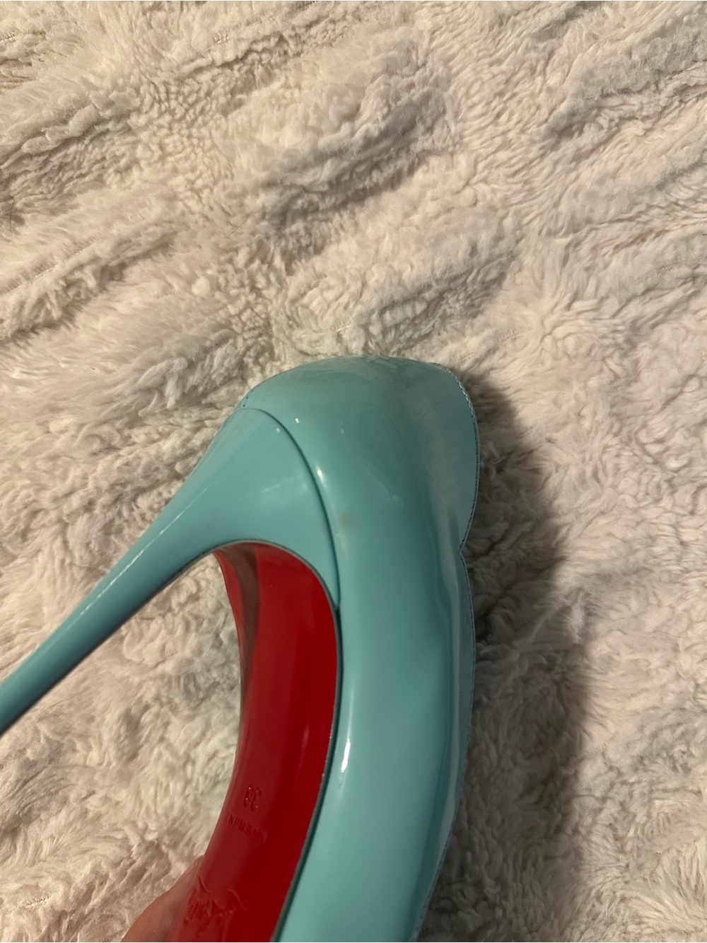Rare Christian Louboutin Women's Hot Chick Heels in Turquoise - Picture 5 of 8